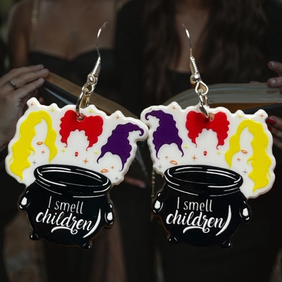 New 2 pair bundle Hocus Pocus witch brew pot Halloween earrings - Picture 3 of 3